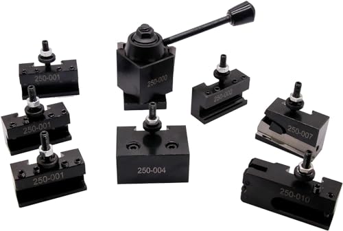 8Pcs OXA Wedge Type Quick Change Tool Post 250-000 Set Plus 2 extra 250-001 Lathe Holders For Mini Lathe 6-9