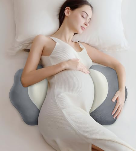 Image of Pregnancy Pillows for Sleeping, Memory Foam Maternity Pillow Support for Back Belly HIPS, Adjustable Travel Wedge Pillow for Pregnant Women, Side Sleeping Pregnant Pillows with Velvet Cover