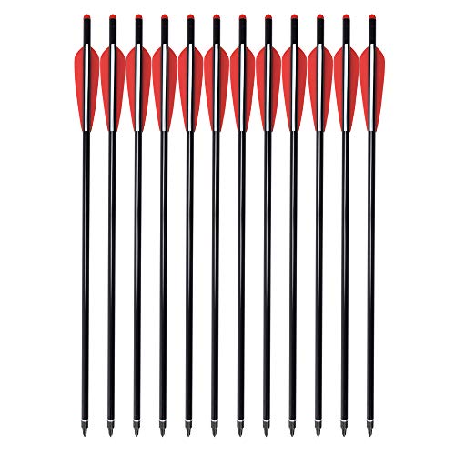 SZEO 16Inch Achery Crossbow Bolts Aluminum Arrows Moon Nock for Outdoor Hunting (Pack of 12) - Thumbnail 3