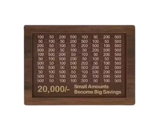 Wooden Money Box 20000 Savings Challenge | Small Amount Savings, Wooden Frame-image-6