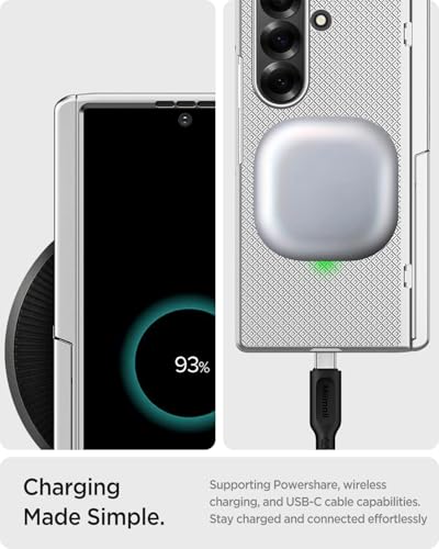 Coque Samsung Z Fold 7 rigide Premium avec texture argentée