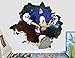 HUAXUE 3D autocollant mural sonic aventure sticker mural décoration enfants écrasement 3D autocollant mural Art vinyle