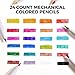 Jar Melo Mechanical Colored Pencils 24 Count, Erasable Oil-Based Pastel Pencils with Sharpener, Retractable 3mm Thick Color Leads, Drawing & Art Supplies for Kids 6-12, Artists Adults Coloring Books