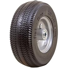 Marathon 00026 Flat Free 2.80/2.50-4 Tire and Wheel Assembly, 3 Centered Hub, 1/2 Ball Bearings, Replacement Tire for Casters, Utility Carts and Other Equipment, Easy Install Assembly
