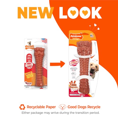 Image of Nylabone Power Chew Textured Knuckle Bone Dog Toy, Bacon Flavor, X-Large