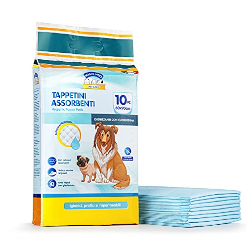 Magic Mike Pet Care - Tappetini Igienici Assorbenti Per Animali Domestici, 10 pezzi, Blu, 60 x 90 cm - 10 confezioni da 10 Pz.