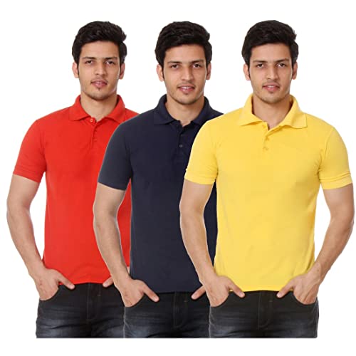 Image of Amazon Brand - Nora Nico Men's Cotton Pique Half Sleeves Solid Polo T Shirts-Pack of 3