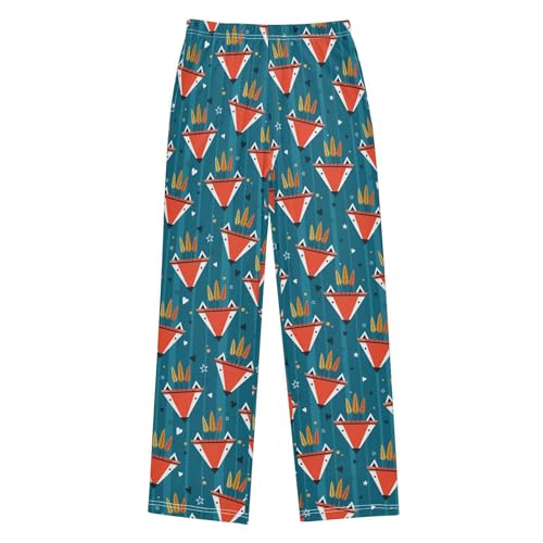 ZZKKO Cute Foxes with Feathers Boys Pants for Kids Jogger Pants with Pockets S-XL