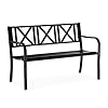 Relaxdays, schwarz Gartenbank aus Metall, 2-Sitzer, robust, für Terrasse, Balkon, Ruhebank HxBxT 81 x 127 x 56 cm, Stahl