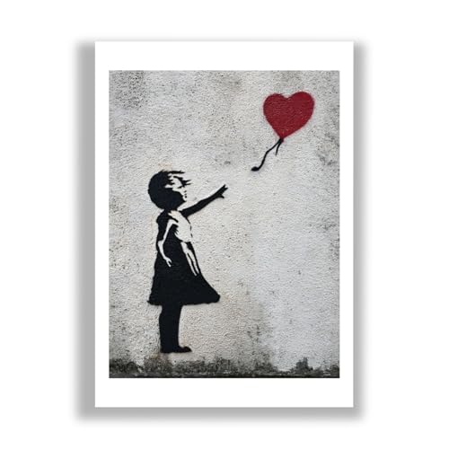 Fille avec ballon poster mat Spiffing Prints grand format XL pour décoration murale moderne