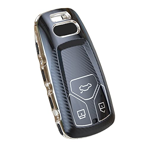 Image of ELOHEI Audi Car Key Cover, Silver TPU Key Fob Protector, Anti-Drop & Anti-Scratch, Fits Audi A4, A5, A6, A7, A8, Q2, Q5, Q7, TT, R8, etc. | Comfortable Grip,Responsive Buttons,Compatible with Audi A4 Q7 Q5 TT A3 A6 SQ5 R8 S5 Smart Accessories