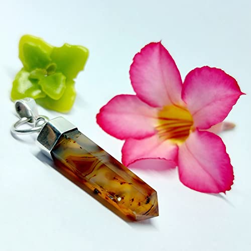 Pendentif fleur agate argent 925 durable pour affirmer son style unique - 3