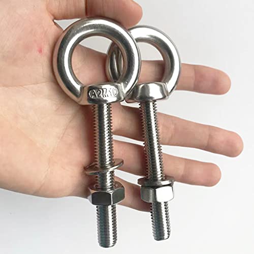 Tornillos de ojo de acero inoxidable M10: anclaje ultraresistente y duradero, pack de 4 2
