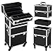 Yaheetech Valigia Trolley Make Up da Trucco per Estetista Professionale Grande Beauty Case Porta Trucchi da Viaggio Telaio in Alluminio 36 x 24 x 78 cm Nero