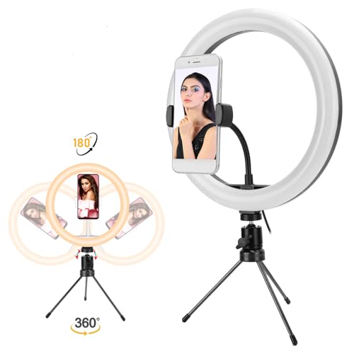 Kit com 2 Ring Light Profissional Iluminador Tripé de Mesa Grande Luz 8