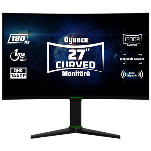 Aryond A27 V2 27" 180Hz Qhd 1 Ms HDR10 300 Nit G-Sync FreeSync Curved Pivot VA Oyuncu Monitörü