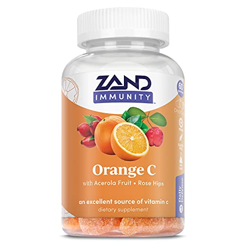 ZAND Immunity Orange Vitamin C Gummies, Wellness and Immune Support Supplement, Chewable Vitamin C w/Citrus Bioflavonoids, Rose HIPS and Acerola, Vegan, Gluten Free, 60-Day Guarantee, 30 Servings