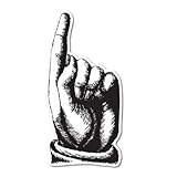 Vintage Finger Pointing Up Vinyl Sticker - Select Size