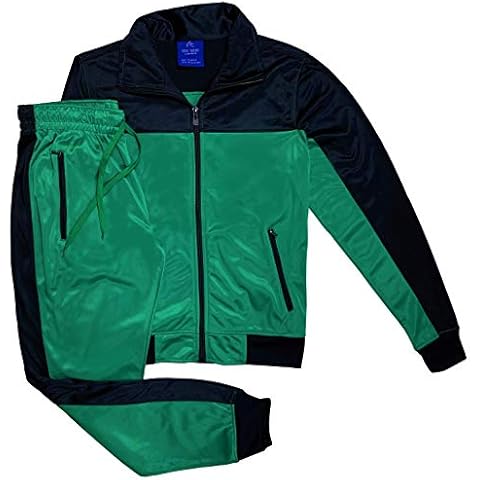 Royal Threads Canada Women's 2-Piece Fashionary Tracksuit Full Track Jacket & Jogger Track pants Jumpsuit Green-black X-Large Cover