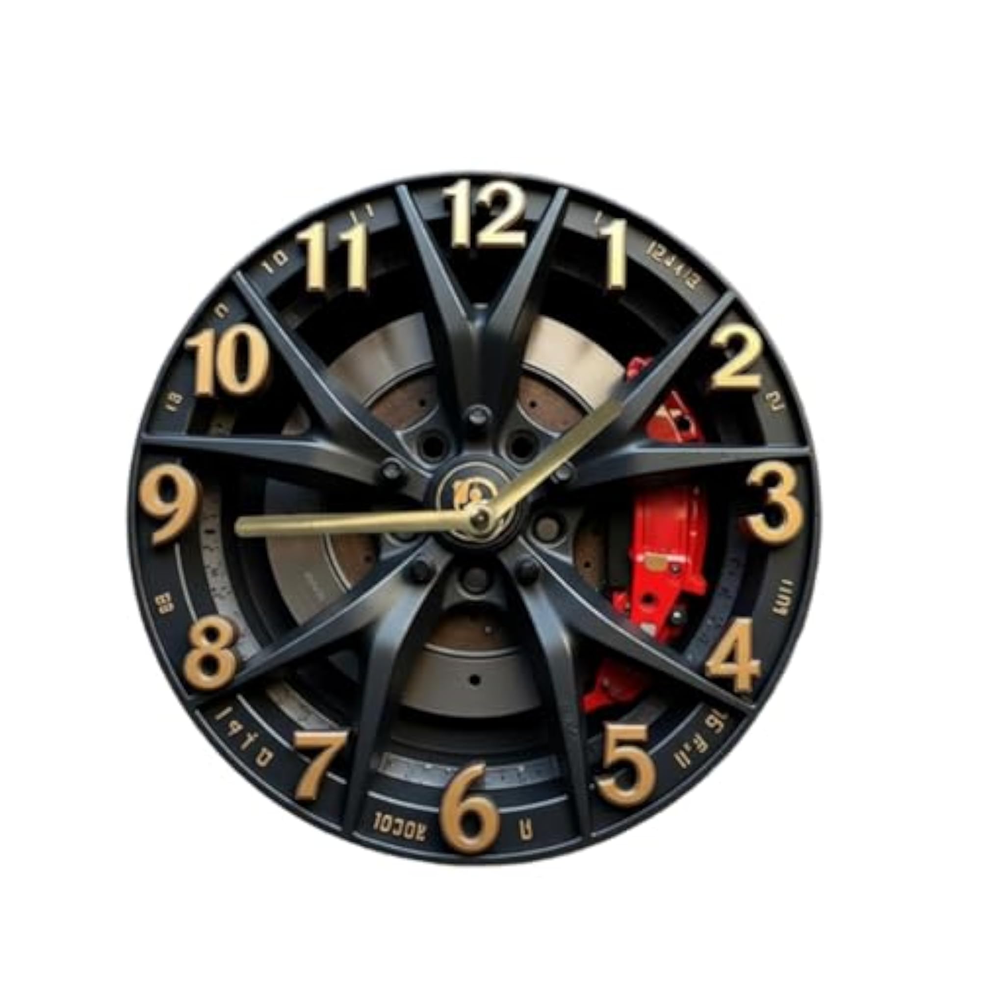 Wall Clock Car Wheel Theme, Non Ticking