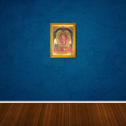 Image of ADA Handicraft Aluminum Plated Wood Photo Frame (35 x 26 x 1 cm, Multicolour) - Handmade Hindu God & Goddess Wall Frame for Pooja Room & Home Decor