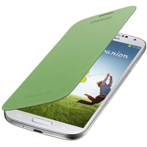Samsung Flip - Funda para móvil Galaxy S4 (Con tapa, protección del terminal, sustituye a la tapa trasera), verde