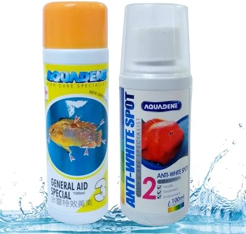 Jainsons Pet Products Aquadene Aquarium Fish Care Special Freshwater and Saltwater Effective Treatment for Fish Tank (100 ML, General AID, Anti White SPOT)