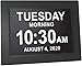 American Lifetime Large Digital Clock for Seniors, Black, 8 inch, with Day & Date, Customizable Alarms, Auto-Dimming, Multi-Language Support, Battery Backup, Easy Setup, and Gift Option