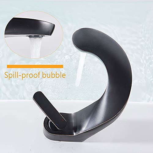 Mitigeur de lavabo cascade blanc et chromé anti-éclaboussures en laiton