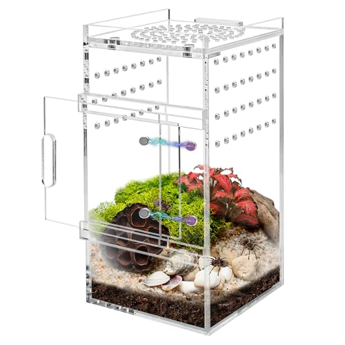 Zhaoyao Acrylic Jumping Spider Enclosure Tarantula Enclosure, Full Transparency Spider Enclosure Spider Terrarium Jumping Spider Habitat, Insect Terrarium Bug Enclosure, Arboreal Tarantula Enclosure
