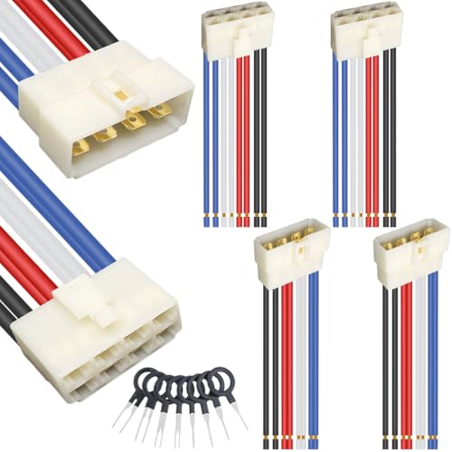 Image of HAAMNING7 4 Pcs 6.3mm 8 Pin Automotive Electrical Wire Connector 8 Pin Car Electrical Wire Male Female Plug Socket Terminal Adapter Cable, for Car Motorcycle Boat