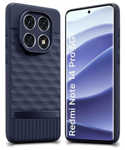 Image of WOW IMAGINE Back Cover for Redmi Note 14 Pro 5G | Poco X7 5G with Hexa Cube Design | Ultra Slim Soft Rubberised Case | Inner Velvet Fabric | Silicone Flexible Mobile Case | Camera Protection - Blue