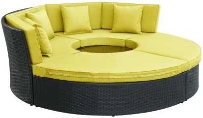 East End Imports EEI-956-EXP-PER-SET Pursuit Circular Outdoor Patio Daybed Set44; Espresso Peridot