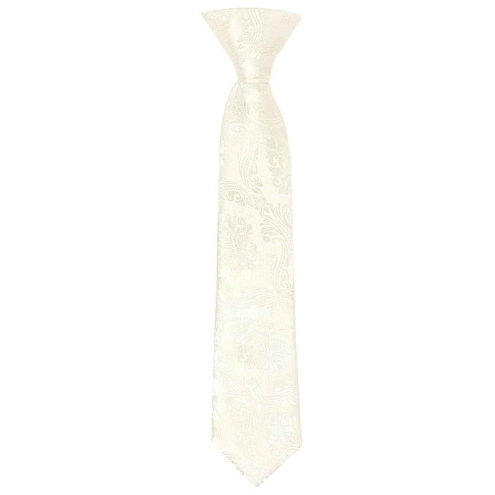Ties R Us Boys Ivory Pre Tied Paisley Tie Age 4-7