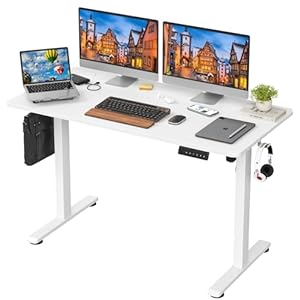Electric Standing Desk Adjustable Height Sit Stand Home Office Desk with Splice Board