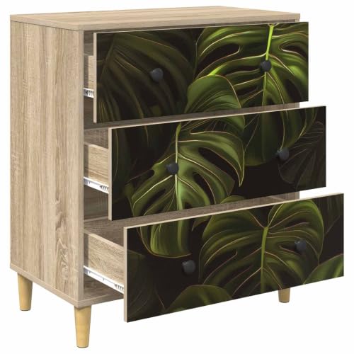 Cajonera moderna ELBURG con estampado tropical de hojas de palma 7