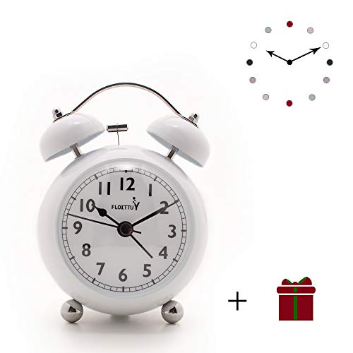 FLOITTUY {Loud Alarm Clock for Deep Sleepers} 3.5'' Twin Bell Alarm Clock