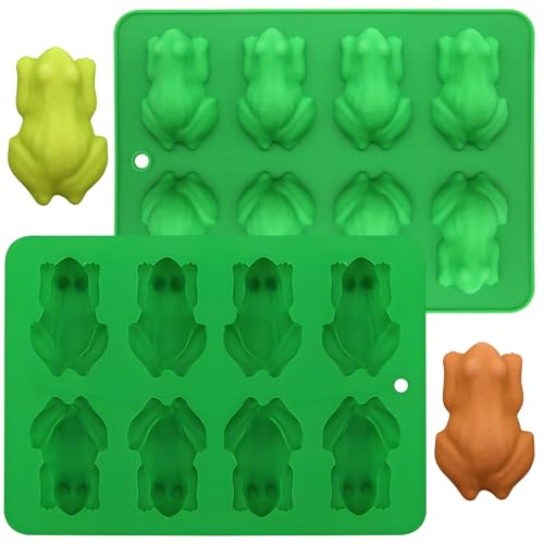 2 Stück Frosch-Silikonform für Süßigkeiten Schokoladenfrosch Schokoladenfrosch-Formzubehör Froschform-Werkzeuge Schokoladenfrösche Formen für heiße Kokosbomben Zubehör geeignet für die
