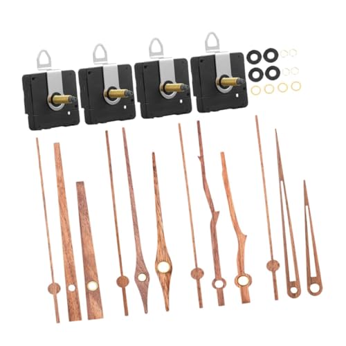 INACMWIH Väggklocka rörelsemekanism tillbehör icke-tickande metallreparationsdelar 32 mm trä och svart