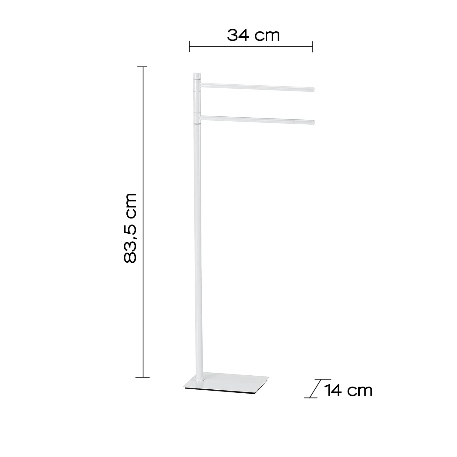 Gedy ARTU – Portasciugamani Da Terra In Acciaio Inox Cromato, 84 Cm Di Altezza