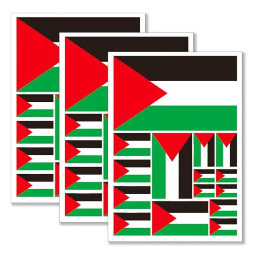 QQSD Palestine Flag Sticker Palestinian Decal in Multiple Sizes 3 Pack 11.7 x 8.3 Inches