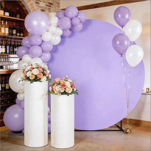 Toile de fond ronde lavande en élasthanne premium pour une décoration de mariage raffinée