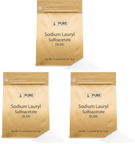 Image of Pure Original Ingredients Sodium Lauryl Sulfoacetate (SLSA) (11 oz) Long Lasting Foam & Bubbles, Gentle on Skin. (Pack of 3)