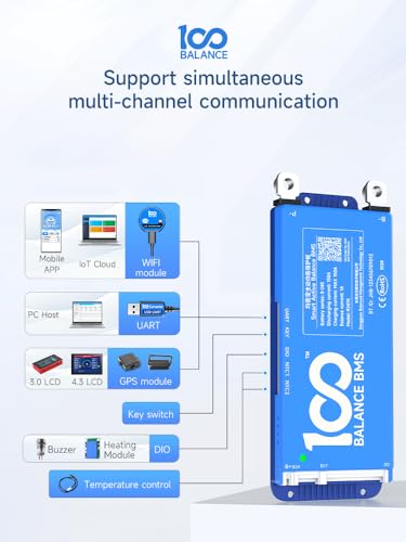 Image of 100BALANCE BMS 150A Active Balance 1A 8S-17S Build in Bluetooth Cell Balancing Smart PCB Battery Protection Board for Li-ion /Lifpo4 /LTO Lithium Battery Pack