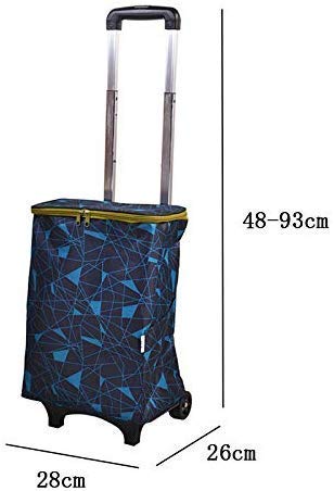 JINKEBIN Trolley. Leichte Shopping Trolley Aluminium-Legierung Zwei-Rad Flachstützrahmen Multi-Speed-Teleskopstange… – Bild 3