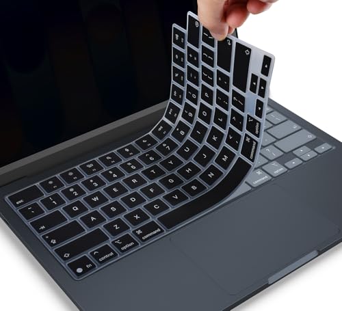 CaseBuy Keyboard Cover Skin Compatible with 2026 MacBook Neo 13-inch Laptop with A18 Pro Chip A3404 with Touch ID MacBook Neo 13(512GB) Accessories Protector US Layout Black