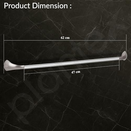 Image of Plantex Smero Pure Brass Towel Hanger for Bathroom /Single Towel Rod /Towel Bar /Bathroom Accessories - Effect (24 Inch-Satin Matt)