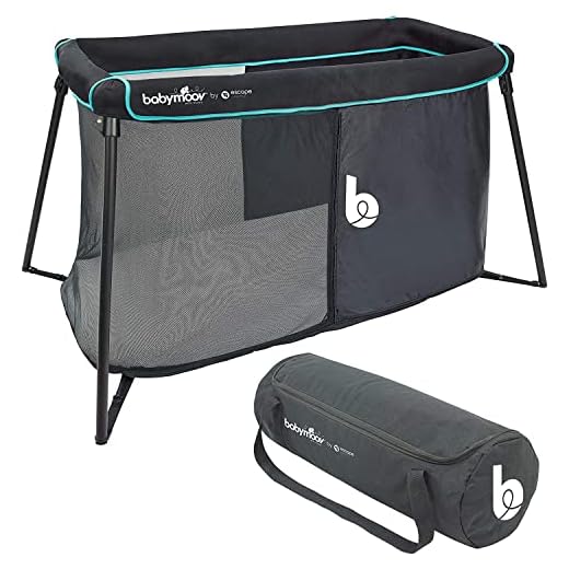 Babymoov Naos Crib & Playard | 2-in-1 Design, Easy Setup, Lightweight with Memory Foam Mattress & Carry Bag Included (Patented Design)
