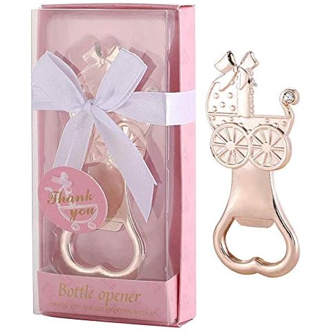 24 Pack Baby Shower Party Favors Return Gifts For Guests Baby Bottle Bottle Openers Decorations Boy Girl By PARTYGOGO (Pink Carriage, 24) Cover