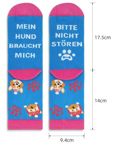 Gemtte Hundesocken Socken mit Spruch, Lustige Geschenke für Hundebesitzer Frauen Weihnachten, Hunde Socken Geburtstagsgeschenk für Hundemama